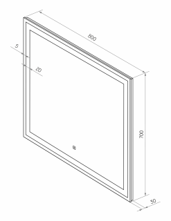 Зеркало с подсветкой Misty Сириус 80см белый